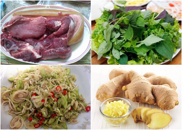 nguyên liệu làm lợn rừng hấp xả