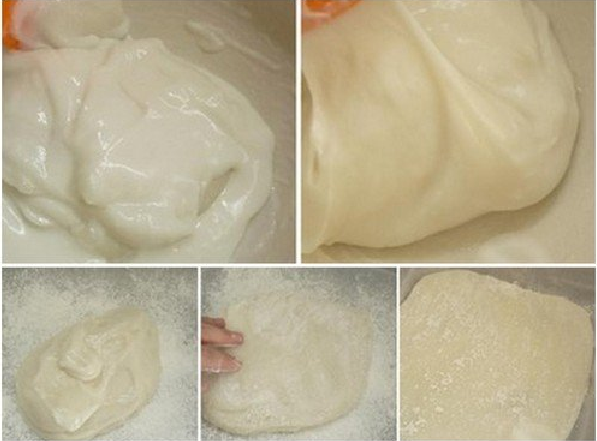 Trộn đều nước đường bánh dẻo và nước hoa bưởi vào một cái âu