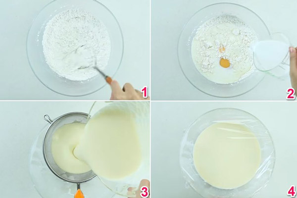 Làm vỏ bánh crepe Làm vỏ bánh crepe