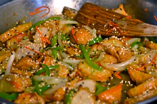 Chả cá xào rau củ