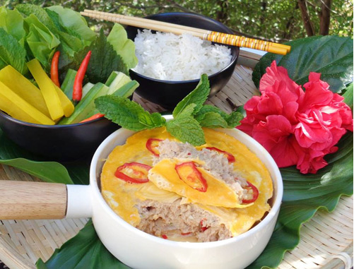 mắm chưng thịt hoàn thành