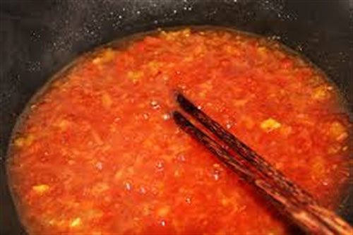 mực nhồi thịt sốt cà chua cách làm