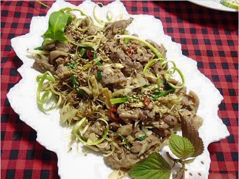 Thịt cò xào xả ớt